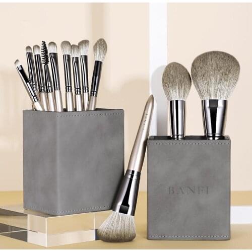 12Pcs Luxury Make Up Brushes Vegan Professional Private Label Cosmetic Brush Wood handle Synthetic Hair Makeup Cleaning Brush