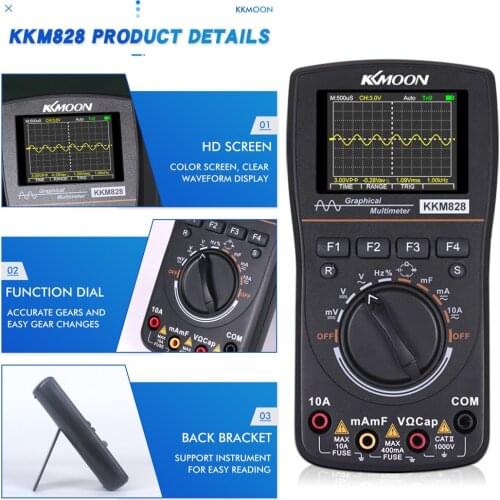 2.4” Color Screen 1MHz Bandwidth 2.5Msps Sampling Rate High Definition Intelligent Graphical Digital Oscilloscope Multimeter