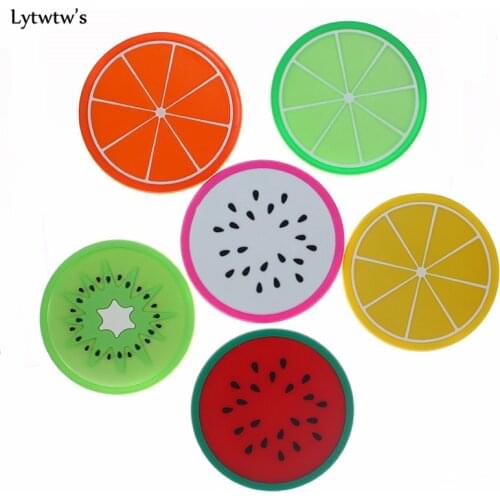 2 Pieces Hot Sale New Fashion Silicone Candy Color Fruit Cup Mat Circular Antiskid Insulated Pad Wholesale