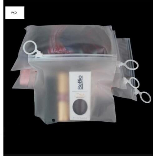 50Bags 15*18cm Thicken Clear Frosted Zip Lock Bag Small Packing Sock towel Bag Travel Organize Storage Bag