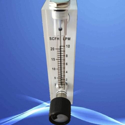 LZM-6T 1-10LPM/2-20SCFH panel type acrylic flowmeter Air (flow meter air ) with adjust valve bass fitting Female