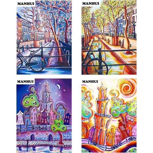 NEW diy Diamond painting Oil painting landscape 3D square drill Diamond mosaic pasted full cross stitch Crafts MH228