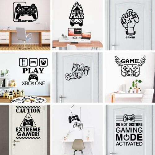Large Gamer Vinyl Wall Sticker Game Room For Kids Baby Room Decoration Gaming Boys Decor Wall Decals Poster Wallpaper Mural