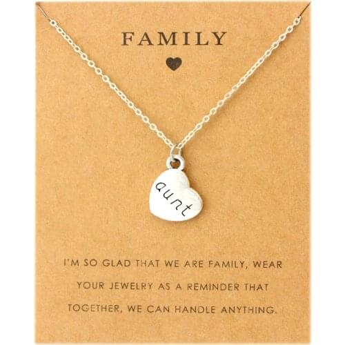 Aunt Sister Uncle Pendants Chain Necklaces Grandma Grandpa Family Mom Daughter Dad Father Brother Son Fashion Jewelry Love Gift