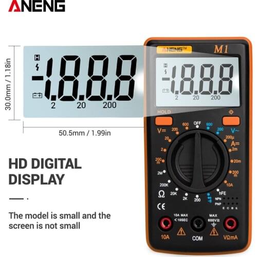 ANENG M1Digital Multimeter LCD High Precision AC&DC Voltage Current Resistance Transistor Continuity Tester multimeter