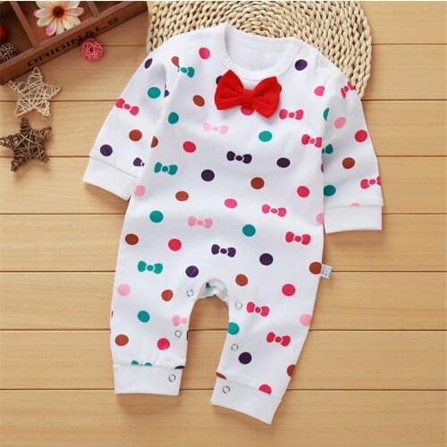 Baby Autumn Clothing Newborn Cotton Clothes Infant Long Sleeved Rompers Baby Boys Bow Tie Roupa Pajama Outwear