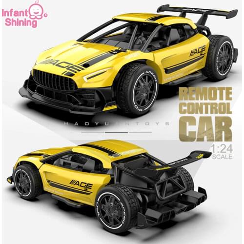 Infant Shining RC Cars Radio Control 2.4G 4CH Race Car Toys for Children 1:24 High Speed Electric Mini Rc Drift Driving Car