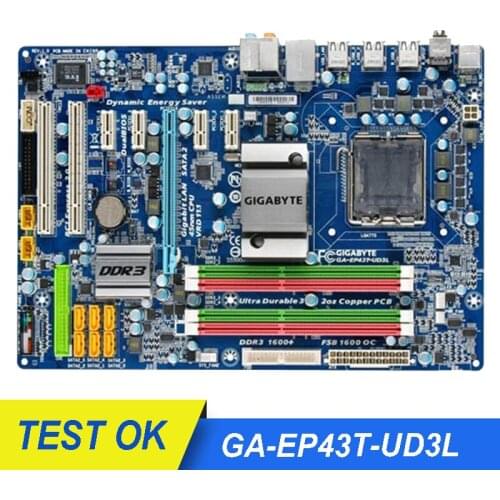 For Gigabyte GA-EP43T-UD3L Desktop Mainboard LGA 775 Intel P43 DDR3 16G SATA2 USB2.0 EP43T-UD3L ATX Uesd Original Motherboard