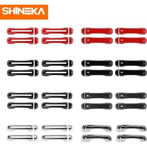 SHINEKA Exterior Accessories ABS Car Side Door Handle Tailgate Handle Decoration Cover Stickers For Jeep Gladiator JT 2018-2021