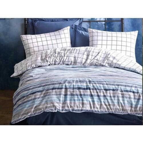 Cottonbox Model Grace Double Personality Duvet cover set Blue