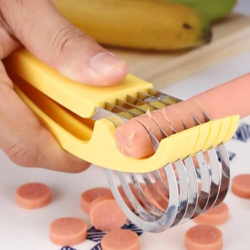 Kitchen Accessories Banana Slicer Fruit Vegetable Sausage Slicer Stainless Steel Banana Cutter Salad Tools Outils Gadgets