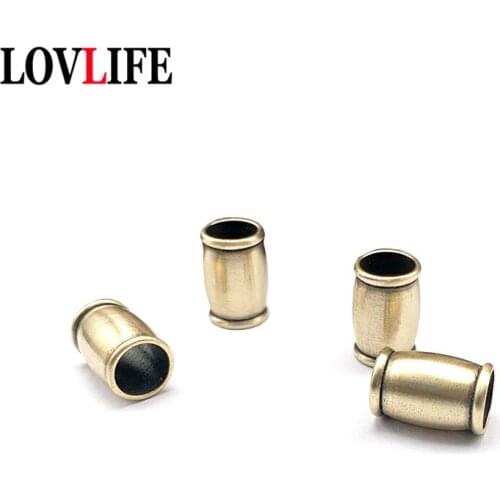 Brass Bucket Beads Jewelry Accessories EDC Umbrella Rope DIY Woven Lanyard Hanging Keychain Pendant Vintage Metal Paracord Decor