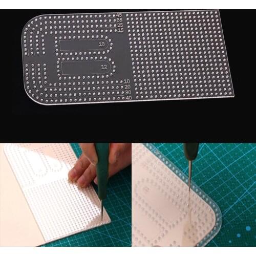 Leather Craft Acrylic Punching Positioning Calculation Ruler Multifuction Stencil Template 17.5x8.6cm
