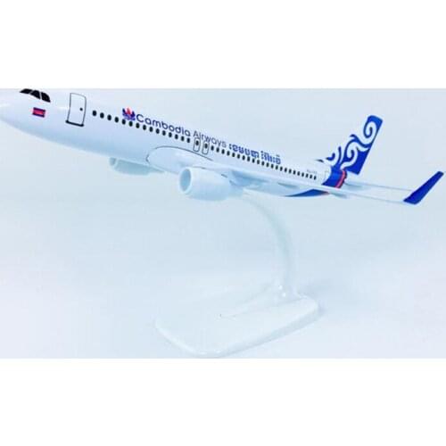 1:400 Scale A320-200 Model A320 Cambodia Airways Airline with Base Alloy Aircraft Plane Collectible Display Model about 20CM