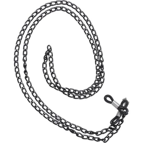 Fashion Black Metal Sunglasses Eyeglass Chain Adjustable Ends Glasses Holder Retainer