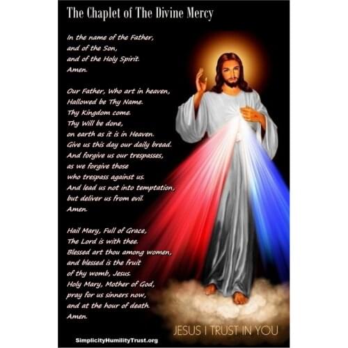 Divine Mercy Image Love Jesus Christ Motivational Art Film Print Silk Poster Home Wall Decor 24x36inch