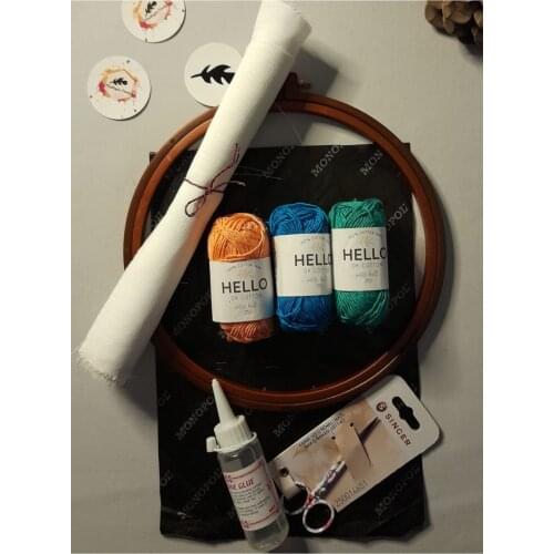 Punch Set-needle free hobby workshop material adhesive cotton rope embroidery scissors linen fabric pulley diy hand knitting embroidery processing