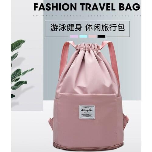2021New Drawstring Bag Waterproof Gym Fitness Bag Lightweight Outdoor Backpack For Women Training Travel Handle Handbag Yoga