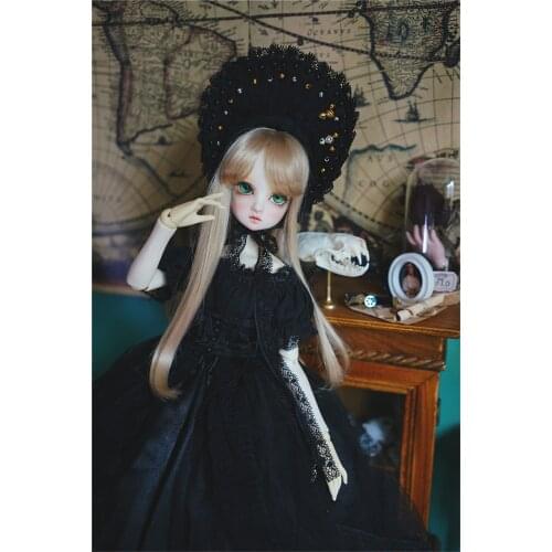 BJD Doll Clothing is suitable for 1/3, 1/4, 1/6 size fashion giant doll black retro dress strapletted tail skirt small skirt dol
