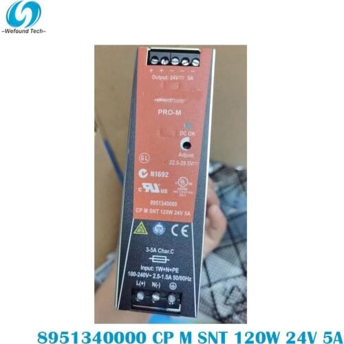 Original Weidmüller 8951340000 CP M SNT 120W 24V 5A Rail Switching Power Supply Single Phase, 100% Tested BeforeShipment