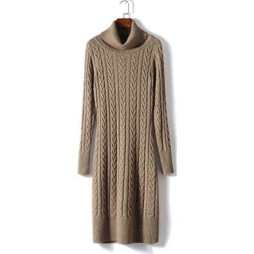 Dress Women Sale Wool Bamboo Fiber Ukraine Zanzea 2018 New Womens Knit Dress Slim Long-sleeved High-necked Cashmere Female