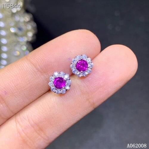 KJJEAXCMY fine jewelry 925 sterling silver inlaid natural garnet ear studs lovely ladies earrings support testing