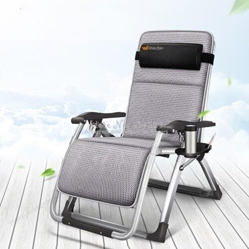 38%Steel Frame Folding Chair Break Siesta Chair Balcony Back Lazy Leisure Beach Portable Home Chair Bed