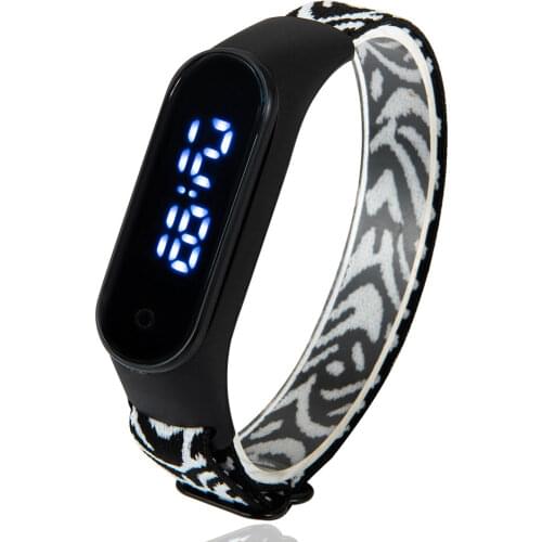 LED Digital Women Childrens Watch Nylon Ultra Light Kids Watch Outdoor Sports Electronic Watch Gift Mens Watch Bracelet Montre