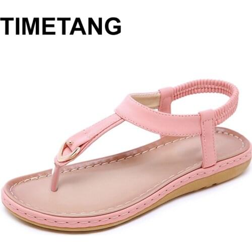 TIMETANGsummer new woman fashion sandals rhinestone flip-flops women casual beach shoes soft bottom comfortable wedge sandals