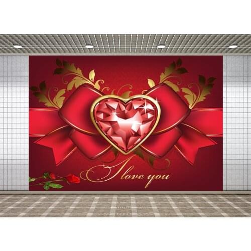 Lyavshi Valentines Day Background Wedding Photocall Red Love Heart Rose Flower Birthday Photography Backdrop Vinyl Custom
