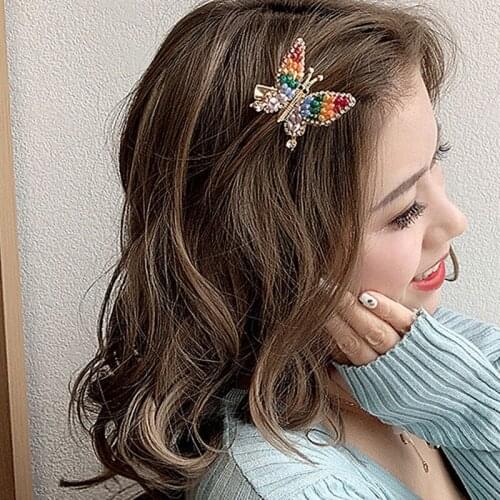 Butterfly Hair Clips For Women Vintage Rhinestones Crystal Hairpins Exquisite Bridal Weeding Headwear Jewelry Hair Accessories