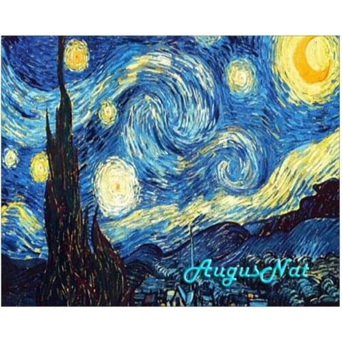 Starry night diamond painting full drill cross stitch van gogh wall art resin bead scenery decor diy crystal diamond dotz crafts