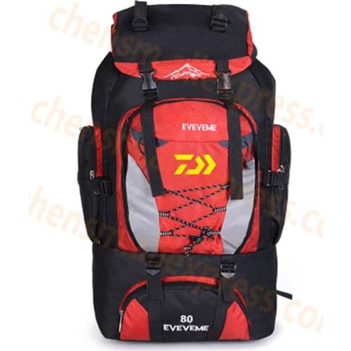 2020 Daiwa Fishing Backpack 80L Hunting Camping Rucksack Mountaineering Unisex Travel Outdoor DAWA Fishing Multi-pocket Backpack