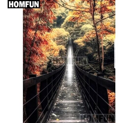 HOMFUN Full Square/Round Drill 5D DIY Diamond Painting "Forest ladder" Embroidery Cross Stitch 5D Home Decor Gift A01966