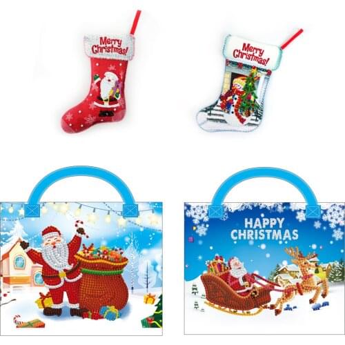5D DIY Diamond Painting Christmas Stocking Decoration Bag Candy Bag Children Gift DIY toys