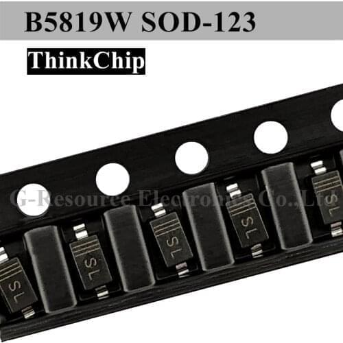 B5819W SOD-123 1206 SMD Schottky Diode B5819 SOD123 1N5819 1N5819W (Marking SL)