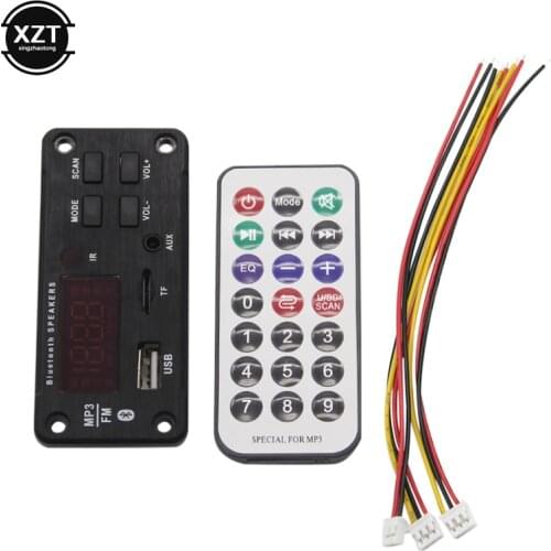 12V Wireless Bluetooth WMA MP3 Decoder Board Audio Module USB TF AUX FM Audio Radio MP3 Player with Control Control For Car