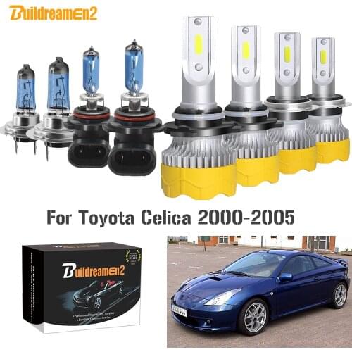 Buildreamen2 4 Pieces Auto LED Halogen Headlamp Car Headlight High Low Beam 12V For Toyota Celica 2000 2001 2002 2003 2004 2005
