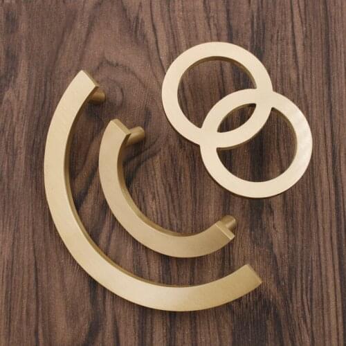 Solid Brass Circle Handles for Furniture Cabinet Pulls Drawer Cupboard Kitchen Handle Door Noble Handle Gold Knobs Hardware