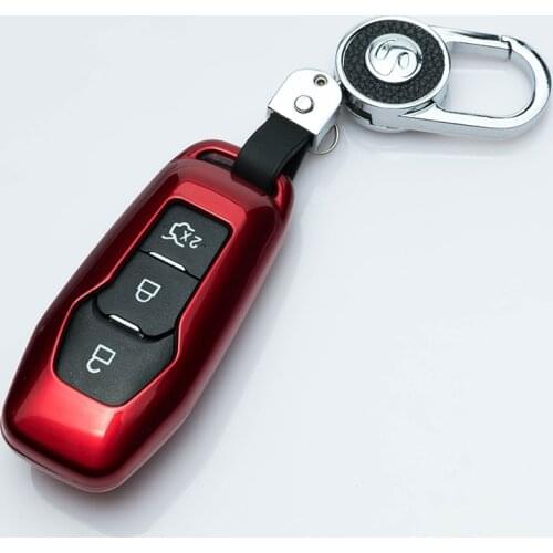 Car Key Case Cover Shell Protector Auto styling Accessories Key Ring Keychain Keyring for Ford Edge Mondeo Mustang