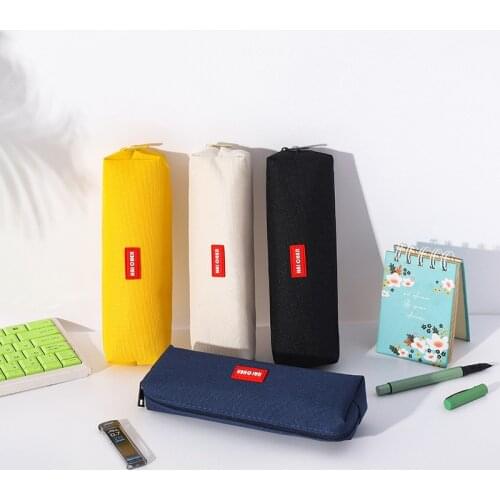 Portable solid color pencil case School supplies storage bag cute pencil bag Simple pen case for kids pen bag kawaii stationery
