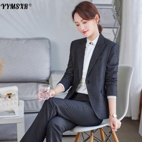 100 Kg Large Size Formal Work Clothes Womens 2021 Autumn and Winter Temperament Ladies Suit Jacket Business Trousers Two-piece