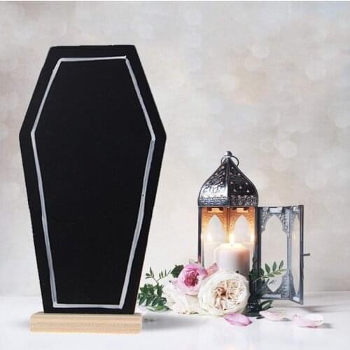 Wooden Tombstone Blackboard Chalkboard Message Memo Chalk Board Halloween Decor H55A
