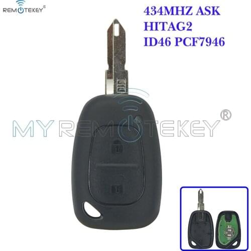 Remtekey Remote key for Renault Master Traffic 2002 - 2010 2 button NE73 433mhz ID46 - PCF7946 ASK