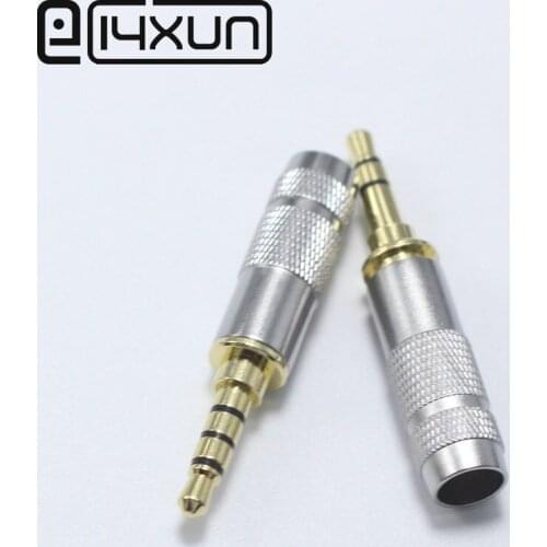 EClyxun 4pcs/lot Gold plated 3.5mm 3/4 Pole Stereo Male Repair Headphone Jack Solder Plug Metal Audio DIY Connector