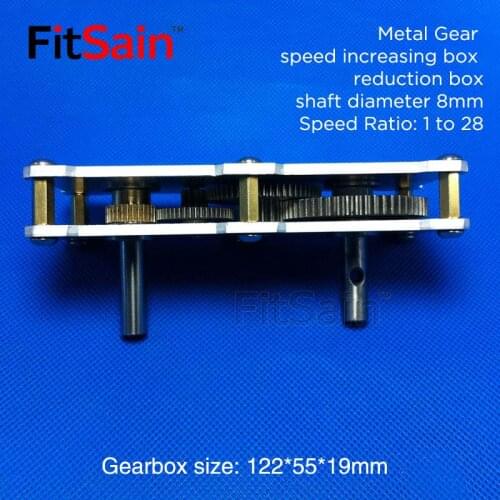 FitSain--Reducer speed-up box 1 to 42 Metal Gear accelerator large torque accelerator Reducer