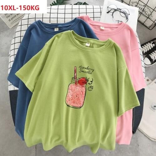 High quality summer home casual t-shirts for women short sleeve oversize 8XL 10XL plus size loose tees tops 100KG 58 60 62 54 56