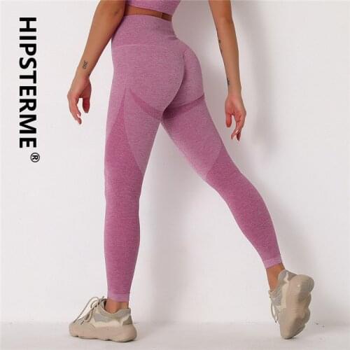 Hipsterme High Waist Seamless Yoga Pants Women Gym Push Up Fitness Leggings Workout Compression Tights Running Sports Trousers