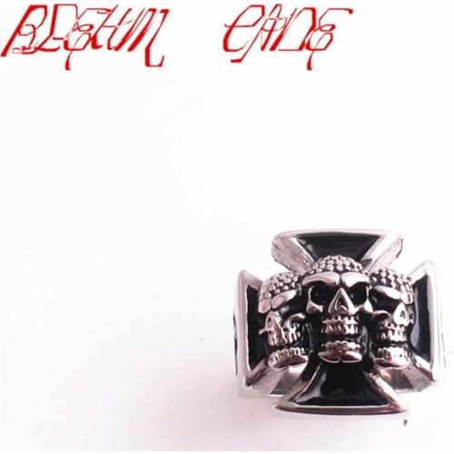Size 8-12 Heavy Dull Polishing Death Skull Ring Big Month 316L Stainless Steel Jewelry Real Cool Skull Biker Ring