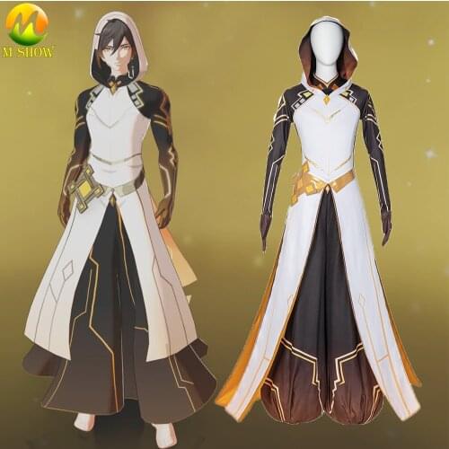 Genshin Impact Cosplay Costume Zhongli Archon Skin Outfit Coat Pants Zhongli God Form Game Suit For Halloween